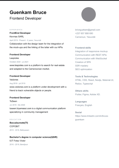 Professional AI-generated resume example - ATS-optimized CV template
